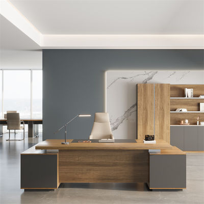 ซื้อ Walnut Color ผู้จัดการโมเดิร์น โต๊ะทํางาน โต๊ะขาย เฟอร์นิเจอร์ การสนับสนุนการปรับแต่ง online manufacture