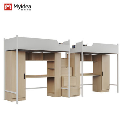 ซื้อ สนับสนุนการปรับแต่ง เตียงอพาร์ทเมนต์นักเรียนที่สวยงามและใช้ได้ ทําจากไม้และวัสดุโลหะ online manufacture