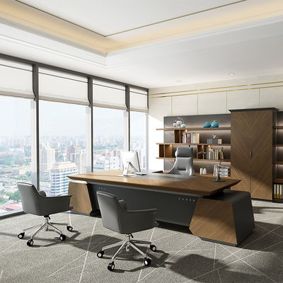 ซื้อ โมเดิร์น ลักเซอร์ บอส สํานักงานโต๊ะโต๊ะแผ่นไม้ MDF ใหญ่ โต๊ะในสีเข้ม online manufacture