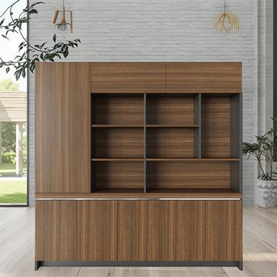 File Cabinet Wooden Grid Cabinet File Cabinet Floor Display Cabinet Office Bookshelf Storage Cabinet