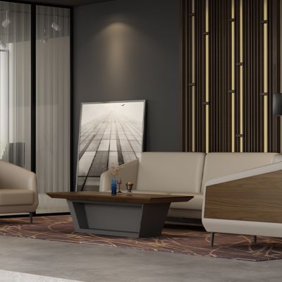 Office furniture, tea table, elegant high-end tea table, low coffee table in hotel lobby