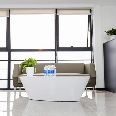 White Glossy Painted Coffee Table With Unique Texture, Coffee Table, Reception Area, Coffee Table, Sofa