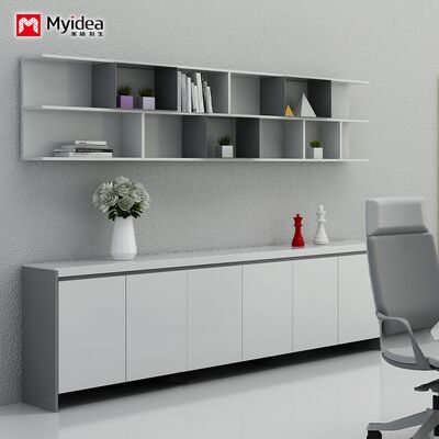 Office filing cabinet, hanging cabinet, white glossy painted office desk cabinet