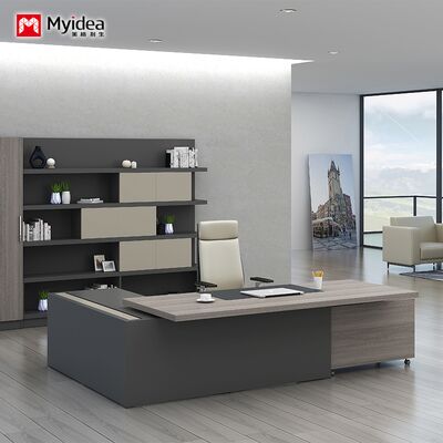 customization Office Manager Supervisor Desk L-shaped Independent Office Desk with Cabinet Concealed Wire Box Manager Desk