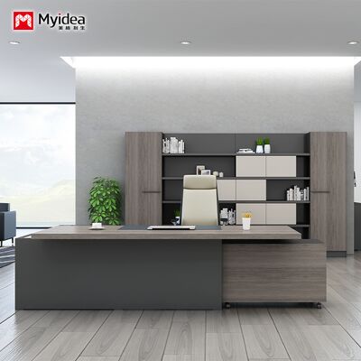 customization Office Manager Supervisor Desk L-shaped Independent Office Desk with Cabinet Concealed Wire Box Manager Desk