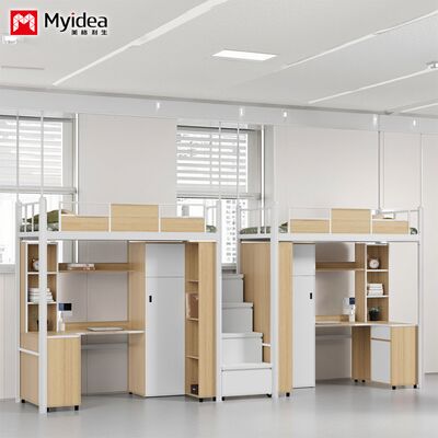 Bed and Table, Large Storage Space, Thickened Countertop, Round Nails,sealed Edges for Storage, Stairs, and High Guardrails