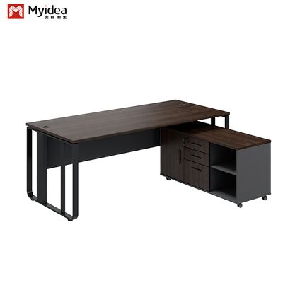 ซื้อ โต๊ะผู้บริหารหรูสไตล์โมเดิร์นสำหรับเจ้านาย ดีไซน์ขาเหล็ก พร้อมตู้เก็บของเสริมสำหรับอาคารสำนักงาน online manufacture