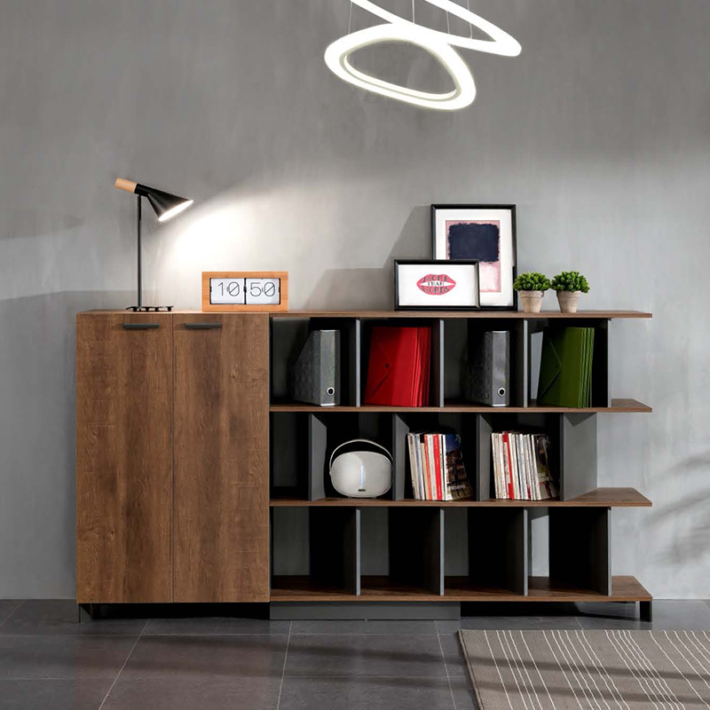 Large Capacity Sturdy Lockable Filing Cabinet, Open Layered Storage Bookshelf, Office Data Storage Cabinet